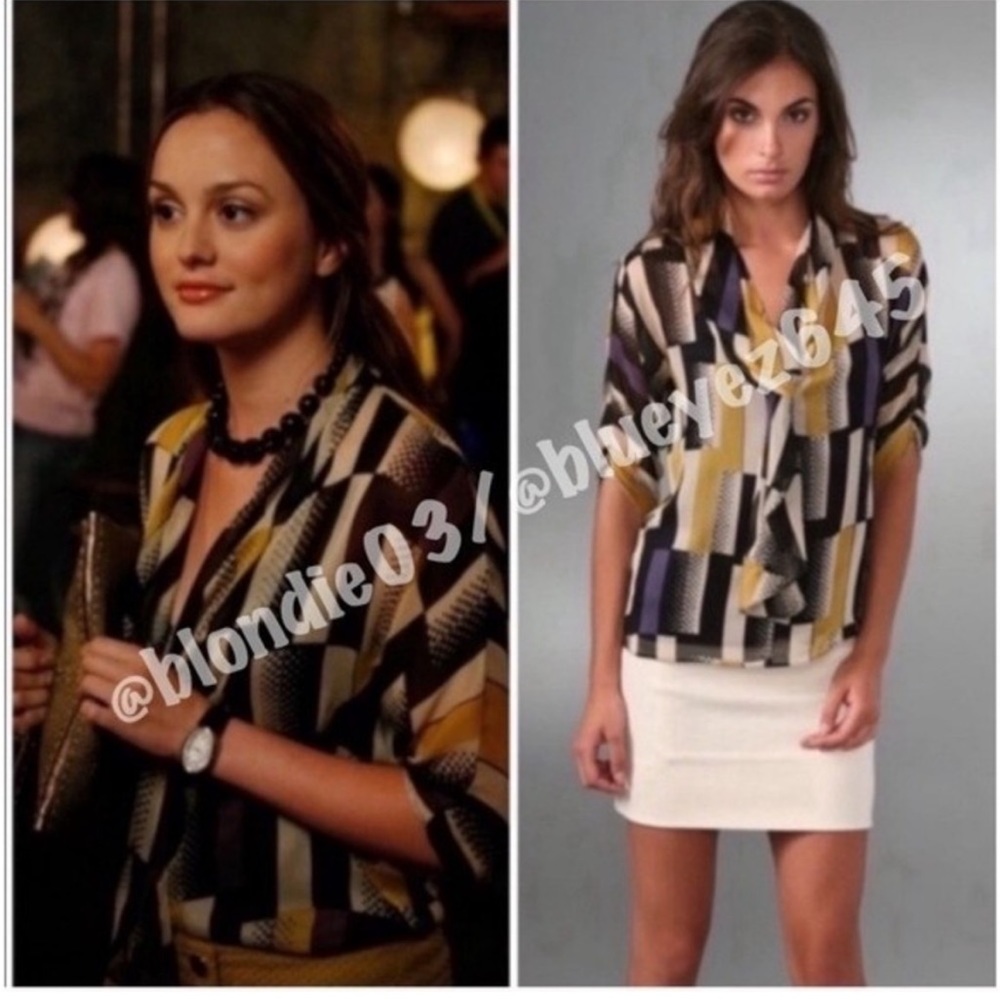 Diane Von Furstenberg “Alcott” Bloomsbury check shirt top blouse 8